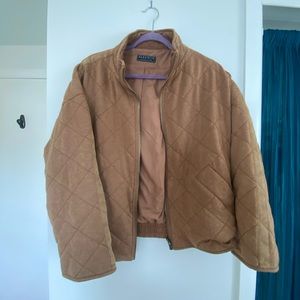 BEIGE OVERSIZED SMALL BOMBER JACKET